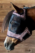 Rugged Ride Fine Mesh Fly Mask With Out Ears - Kaleidoscope