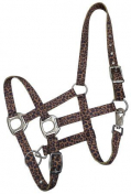 Showman Premium Nylon Cheetah Print Adjustable Halter With Satin Finish Hardware
