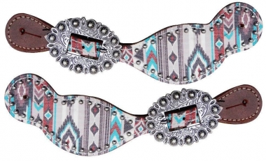 New! Showman ® Navajo Cross print aluminum stirrup.