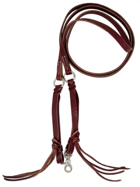 Round Braided Latigo Split Reins, 1/2" X 7