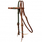 Professional's Choice 5/8 Inch Twist Emerald Burgundy Browband Headstall