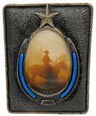 Turquoise Horseshoe Resin Picture Frame - 4x6