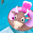 Fa-bull-ous Floating Bull Pool Ring with Cup Holder