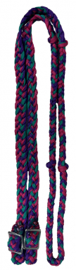 Rênes Concours Rugged Ride En Paracord - 10 Pieds - Bleu Sarcelle Et Blanc - Pour Poney