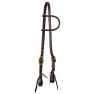 West Texas Double Brass Buckle Slip Ear Headstall