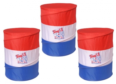 Kids Tough-1 Perfect Turn Collapsible Barrel Set of 3 Red/White/Blue 