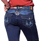 2KGrey Riding Jeans With Knee Patch - Horse Shoe