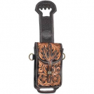 Tough 1 Leather Rear Cinch / Horn Bag - Tooled Leather Trim