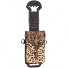 Tough 1 Leather Rear Cinch / Horn Bag - Leopard Trim