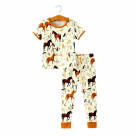 Girls Western Horse Print Short Sleeve Pajama Set