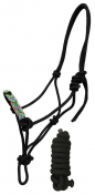 Rugged Ride Beaded Nose Rope Halter With Lead - Cactus