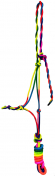 Showman Bright Rainbow Cowboy Knot Rope Halter With Lead
