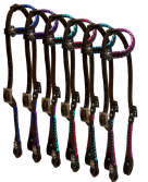Rugged Ride Leather One Ear Headstall With Rawhide Buck Stitch