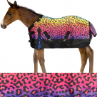 Rugged Ride Neon Leopard 1200 Denier Heavyweight Waterproof Adjustable Neck Turnout - 300 Gram - Min