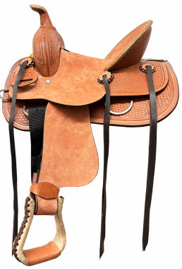 Blue Ridge Youth Buckaroo Working Style Saddle with Basketweave Tooling ...