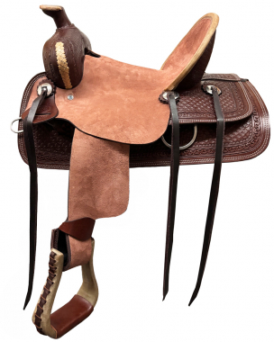 Blue Ridge Youth Vintage Hard Seat Ranch Saddle with Rawhide Laced ...