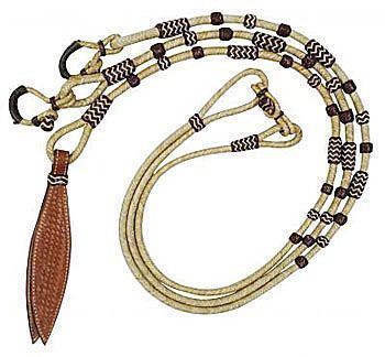 Showman Braided TURQUOISE Rawhide ROMAL REINS with Leather Popper 
