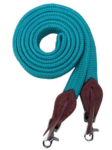 Showman Soft Cotton Turquoise Trail Barrel Roping Contest Reins New