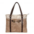 AWST Colorblock Snaffle Bit Tote Bag - Brown
