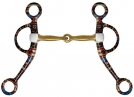 Showman Southwest Print Copper Mouth Argentine Shank Snaffle - 5 Inch