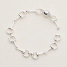 Silver Tone Snaffle Bit Chain Bracelet