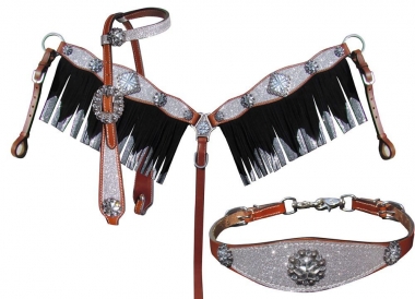 Showman Pony Glitter Leather Wither Strap 