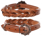 Showman Twist Braid Leather Dog Collar
