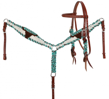New! Showman Shockwave Browband Headstall and Breastcollar Set