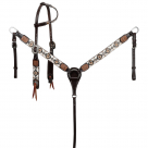 Showman Aztec Sunstone One Ear Headstall and Breast Collar Set