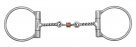 Showman Professional Series - Twisted Mouth D-Ring With Jointed Copper Roller - 5 Inch