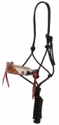 Showman Cowhide Leather Nose Cowboy Knot Halter