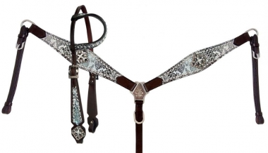 Showman Leather Cowboy Cross w/ Silver Rider for Saddle/Breast Collar Horse Tack 