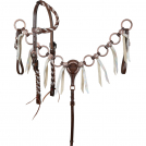 Showman Frosted Halo One Ear Headstall and Breast Collar Set
