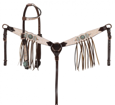New! Showman Frosted Pink Mohair One Ear Headstall and Breastcollar Set