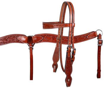 Tough 1 MINI PONY SIZED Harness Leather Brow Band Headstall w/Tie Ends 42-1855 