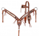 Showman Cattle Drive Browband Headstall and Breastcollar Set
