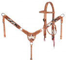 Showman Blossom & Hide Browband Headstall and Breastcollar Set