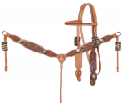 Showman Stitch & Weave Browband Headstall and Breastcollar Set