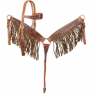 Showman Brandin’ Pen Browband Headstall and Breast Collar Set with Fringe