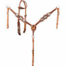 Showman Outlaw Oasis One Ear Headstall and Breast Collar Set