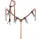 Showman Braided Bandit One Ear Headstall and Breastcollar Set