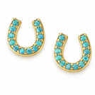Turquoise Horseshoe Stud Earrings