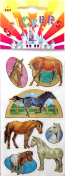 Gold Trimmed Horse Stickers - 7 Pack