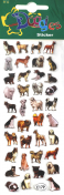 Silver Trimmed Dog Stickers - 38 Pack