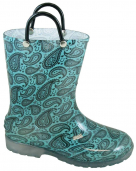 Smoky Mountain Child's Lightning Turquoise Rain Boot