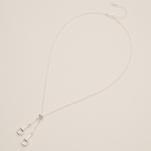 18K Gold-Dipped Necklace with Snaffle Bit Charm -Silver Tone