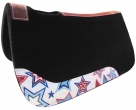 Showman Pony 24 x 24 Inch Red, White, And Blue Stars Print Felt Saddle Pad