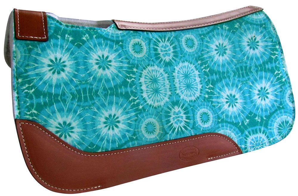 Shiloh Stables and Tack: Showman® Pony 24 x 24 Brown felt saddle pad with floral tooled wear leathers. Saddle pad has vented wither and a leather reinforced spine with floral tooled wear