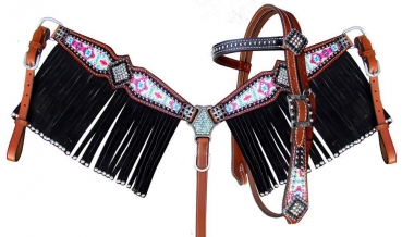 Details about  / Showman Pony Psychedelic Tie Dye Browband Headstall /& Breast Collar Set w// Reins