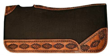 Sella Showman In Feltro Nero 32x31 Cm – Dipinta A Mano Con Cactus E Teschio